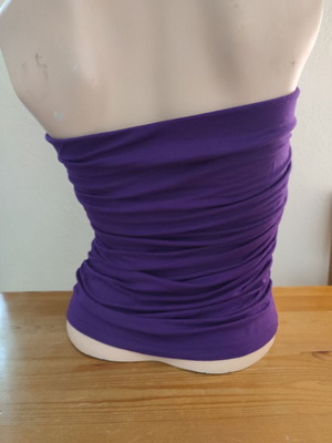 Zara purple strapless top with rhinestone bow like new