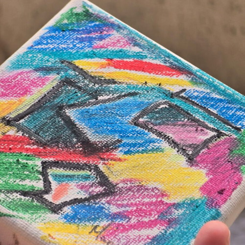 Pick Asos Wax Color On Canvas Abstract by Marion 10x10