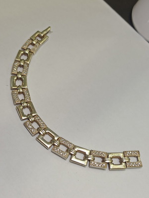 Silver 925 solid bracelet used with subtle zircon