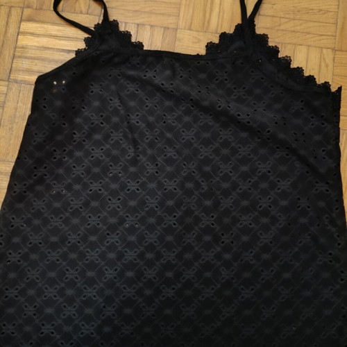 Shein black eyelet lace camisole top, large