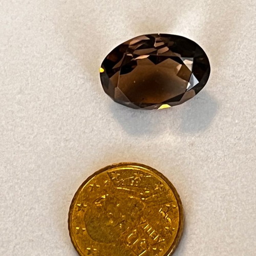 Smoky quartz natural oval cut gemstone, new