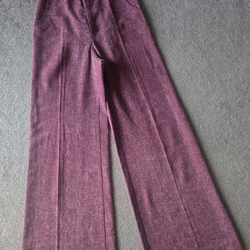 Vintage women's bell-bottom pants 1970, size XXS, burgundy, like new