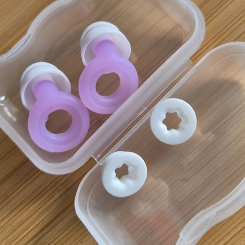 Silicon earplugs lilac new, reusable