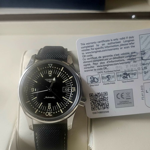 Longines Legend Diver 42mm Automatic watch like new, black