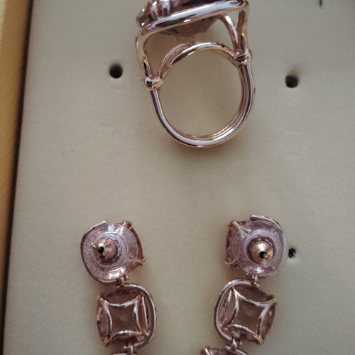 Swarovski jewelry set with ring size 55, like new, gold color