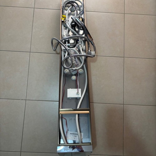 Shower panel with hydromassage and screen like new, gun metal color