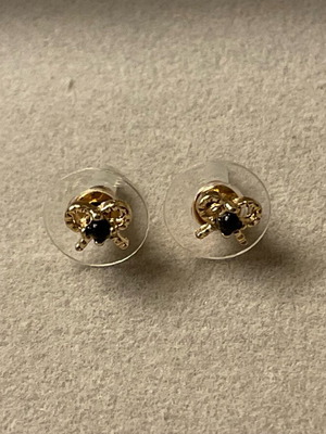 Lovisa earrings new, black and gold bows