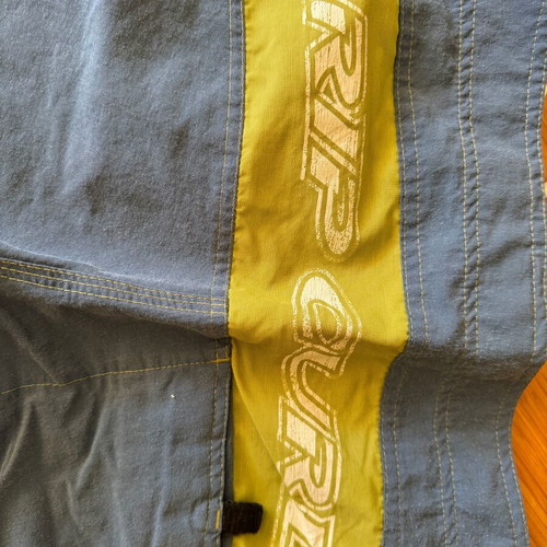 Rip Curl boardshort used, blue with green detail, size M