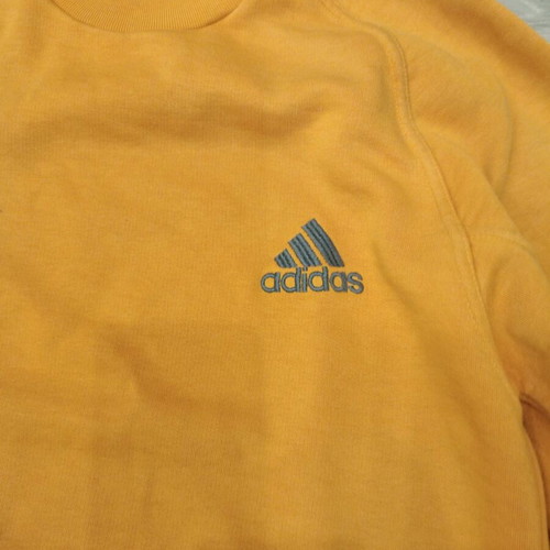 Adidas Y2K Three Stripe Crewneck sweatshirt used, orange/gray