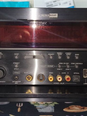 Yamaha RX-V1900 AV receiver with remote, microphone, manual