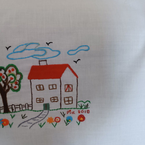 Hand Embroidery with Child Theme like new