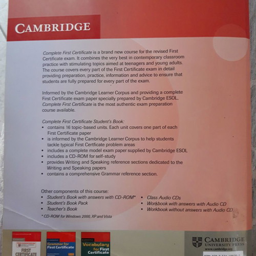 Complete First Certificate Student's Book used without answers with CD-ROM