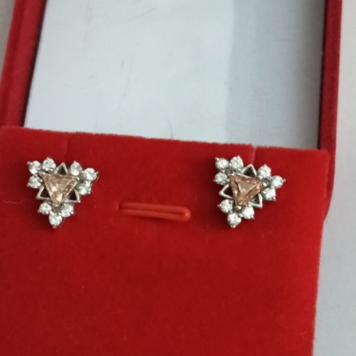 Silver 925 earrings with zircon, like new