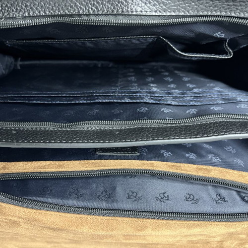 Brooks Brothers γνήσιος δερμάτινος μαύρος χαρτοφύλακας