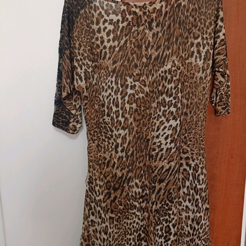 Leopard print women's dress used, size Medium, loose fit