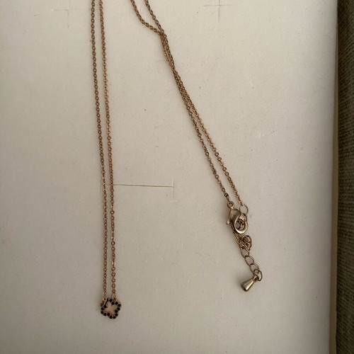 Cross necklace with blue zircon like new