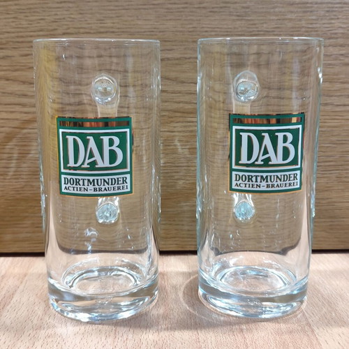 DAB Beer Two Promotional Glass Mugs 0.3l Like New