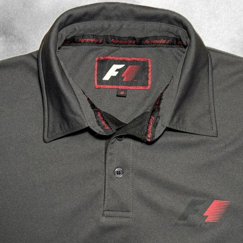 F1 Polo Shirt Ferrari Gray with Black Accents Like New