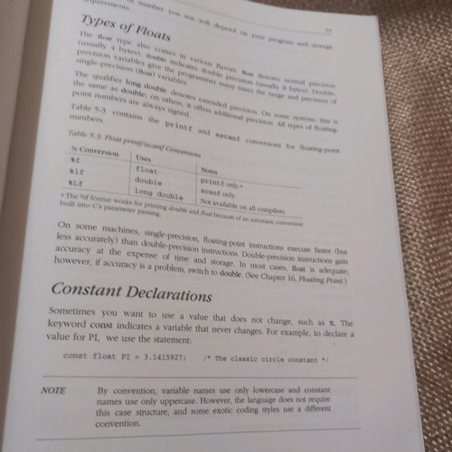 Practical C book used, English language