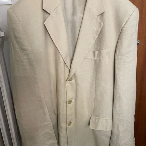 Men's summer jacket used, size L, beige with slightly wrinkled look