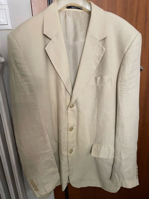 Men's summer jacket used, size L, beige with slightly wrinkled look