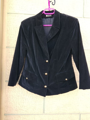 Mat Fashion black velvet blazer jacket, tailored fit, medium size M