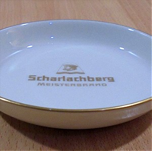 Scharlachberg Meisterbrand κρασί παλιό διαφημιστικό κεραμικό μπολ / σουβέρ