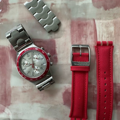 Swatch Irony Chronograph metal vintage Y2K watch like new