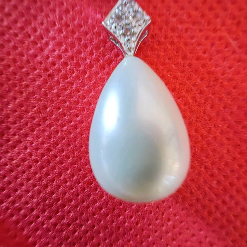 Silver 925 earrings with zircon and pearl like new