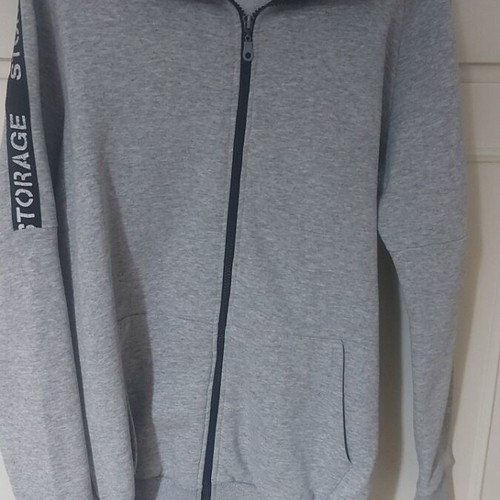 Men's storage hoodie sweatshirt jacket size S like new, black and gray