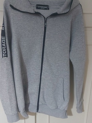 Men's storage hoodie sweatshirt jacket size S like new, black and gray