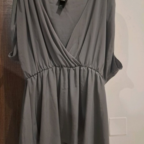 H&M crossover blouse like new, gray silver, size 44