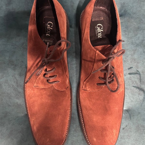 Glou Men’s Brown Suede Oxford Shoes Size 45 New