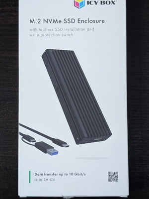 Icy Box Θήκη M.2 PCI Express NVME SSD σαν καινούργιο, USB 3.1 Type-C