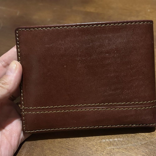 Diplomat brown leather wallet, new with box