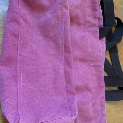 Tote bag like new, cotton canvas shoulder and hand bag, watermelon color