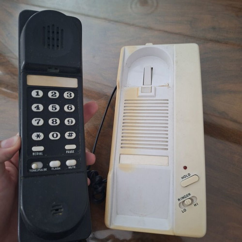 Vintage 90s wired home phone, decorative and functional