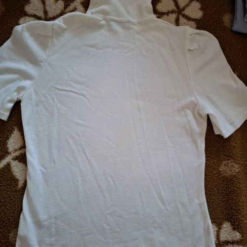 RANNIA women's short-sleeve blouse size 38 like new, ecru