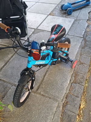 12-inch kids BMX bike, blue, disc brakes
