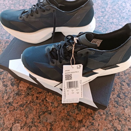 Adidas Adizero Adios Pro 4 new black athletic shoes