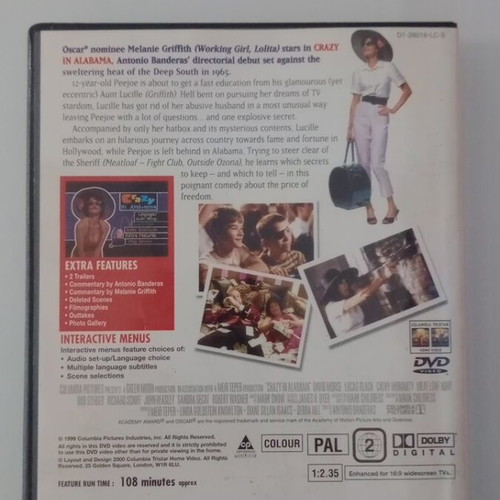 Crazy in Alabama DVD used with subtitles