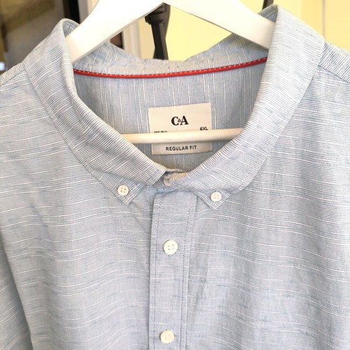 6XL 100% Cotton C&A Shirt Like New, Light Blue