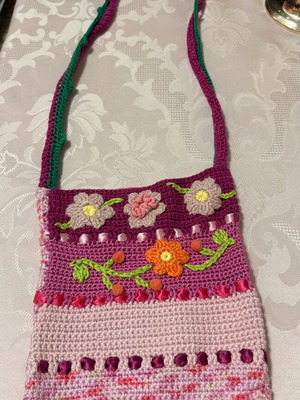 Χειροποίητο τσαντάκι ώμου πολύχρωμο καινούργιο