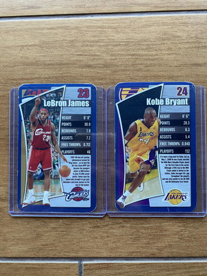 2007-08 Top Trumps NBA Limited Editions Kobe Bryant and LeBron James cards used