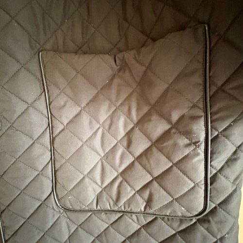 H&M quilted long jacket like new, size Large, black