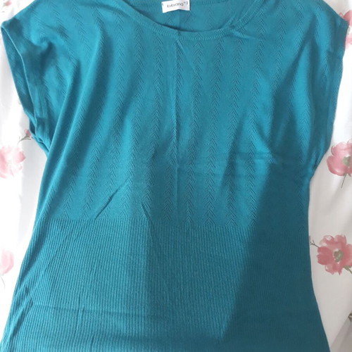 Women's knitted top like new, blue-green, size L