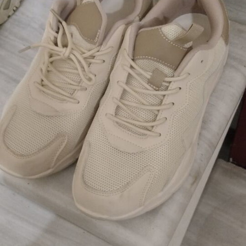 Women's sneakers new, beige, breathable fabric, size 40.5