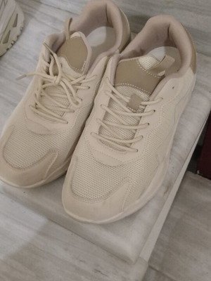 Women's sneakers new, beige, breathable fabric, size 40.5