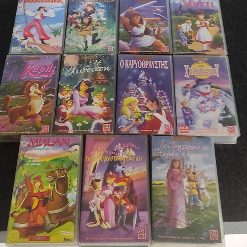 VHS collection of 11 authentic dubbed children's movies, used