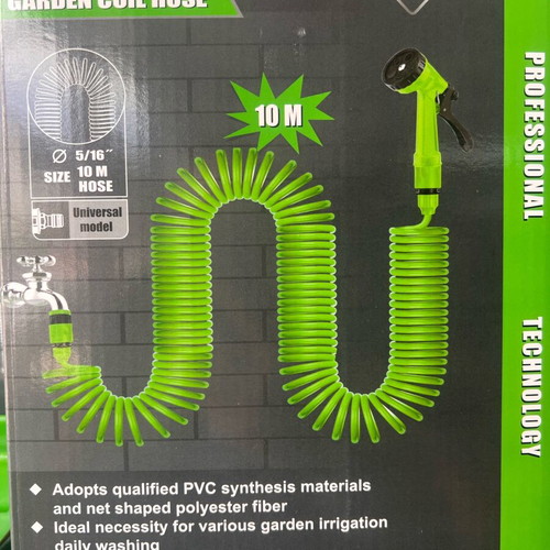 Garden coil hose set 10 meters with spray gun new